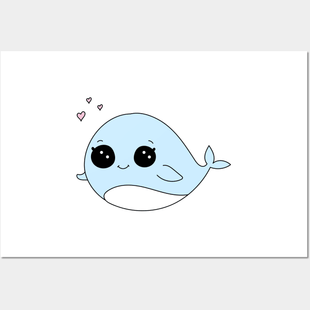 Cute Whale Kawaii Wall Art by IstoriaDesign